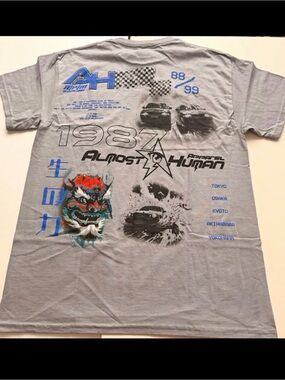 Almost Human Tilly’s Exclusive T-Shirt Mens Medium NWT Japanese Racing Graphic
